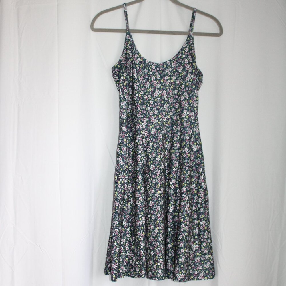 Hotouch Mini Black Floral Fit & Flare Sundress with Pockets Smocked Adjustable M